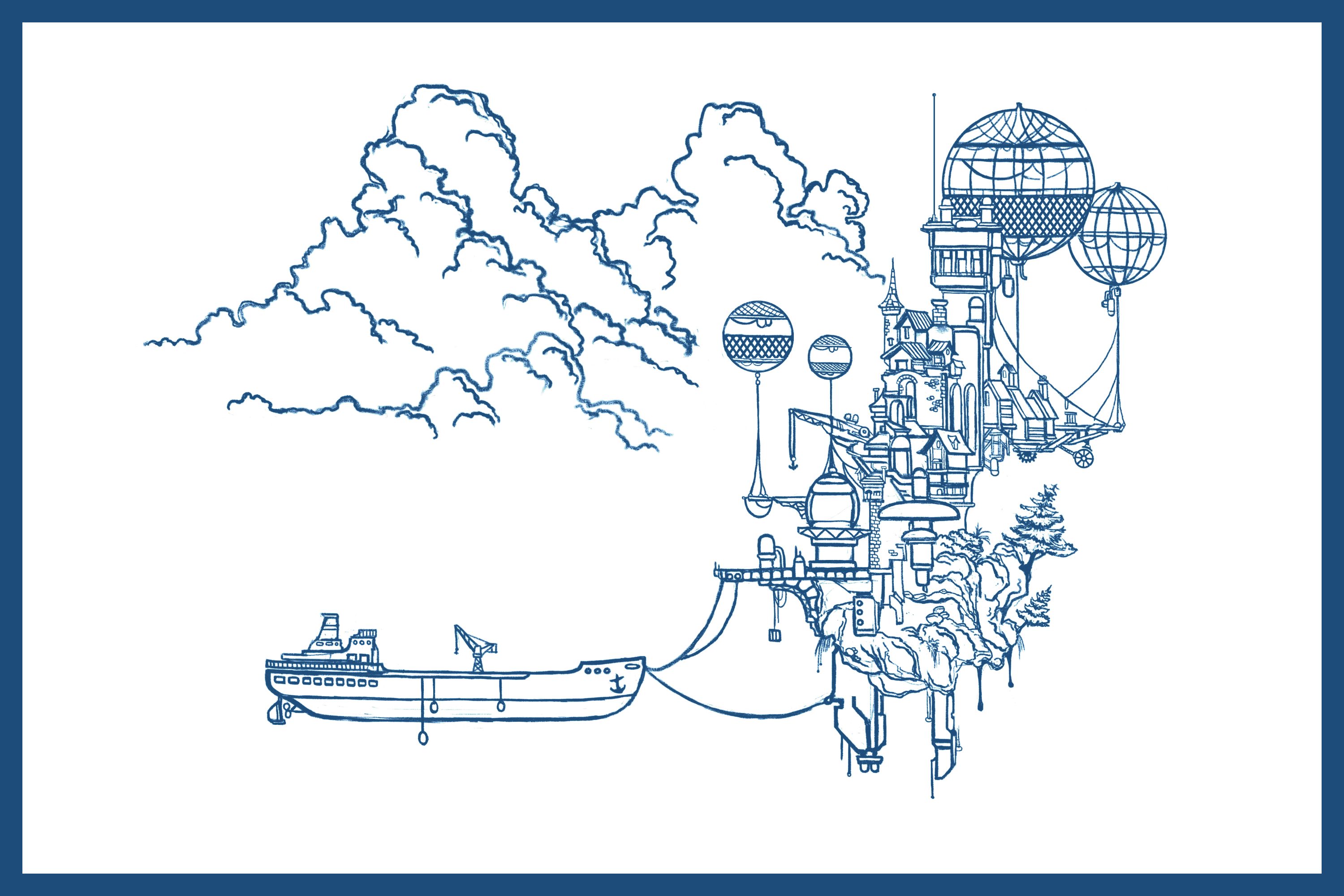 Sirène nucléaire, cyanotype au format A4