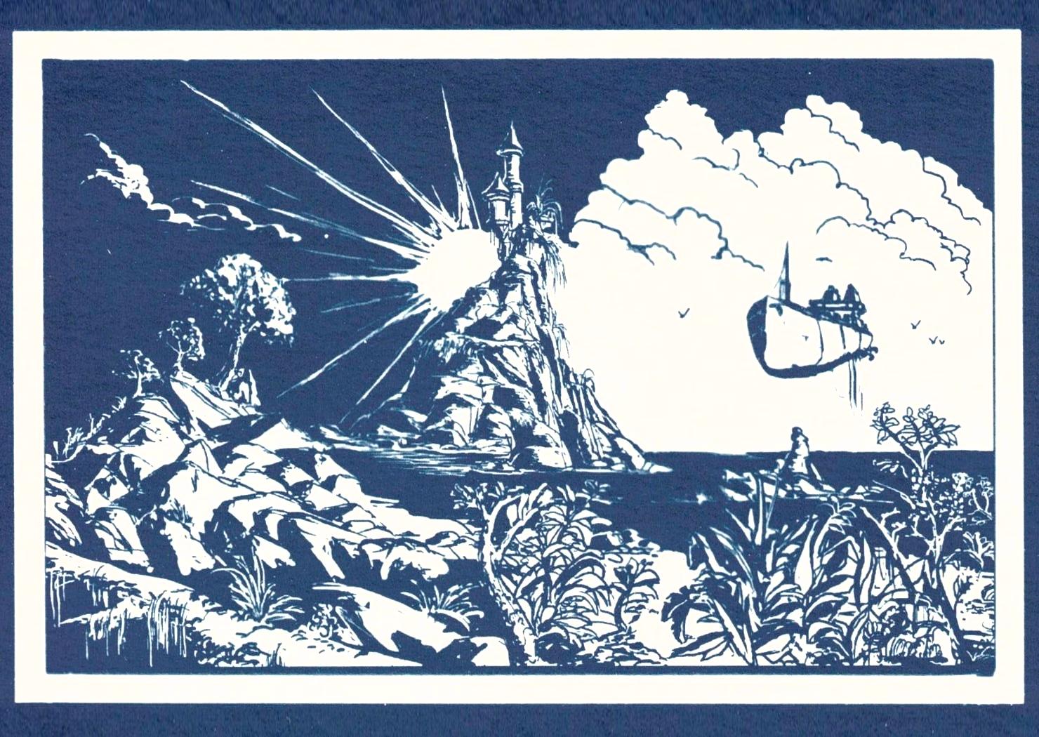 Navire volant, cyanotype au format A4
