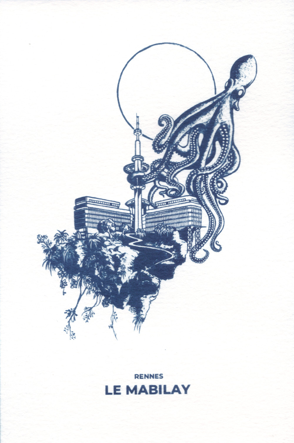 Le Mabilay à Rennes, cyanotype au format A4