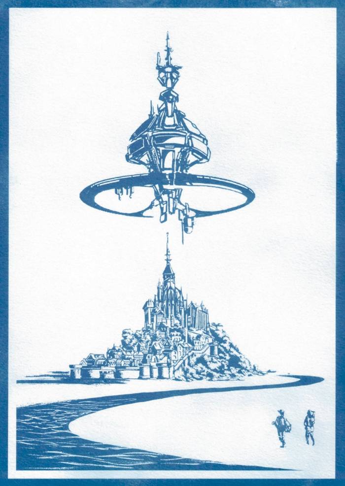 Mont Saint Michel du 3ème type, cyanotype au format A4